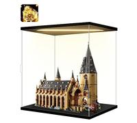 Instnovny Vitrine en acrylique transparent pour objets de collection, figurines château, jouet, mémoribilia - Vitrine décorative (noir et jaune uni, 35,1 x 24,9 x 40 cm)
