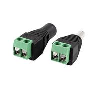 INSTR 2 Pcs 5.5 x 2.1mm Male+ Connecteur Jack DC EU Prise pour Camera de securite CCTV