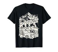 Instructeur de Ski Evolution Ski Alpin Design Montagne T-Shirt