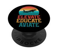 Instructeur de vol Elevate Educate Aviate PopSockets PopGrip Adhésif