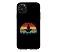 Instructeurs de Yoga Amusants et rétro au Motif Coucher de Soleil Coque pour iPhone 11 Pro Max