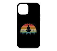 Instructeurs de Yoga Amusants et rétro au Motif Coucher de Soleil Coque pour iPhone 12 Mini
