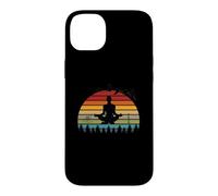 Instructeurs de Yoga Amusants et rétro au Motif Coucher de Soleil Coque pour iPhone 14 Plus