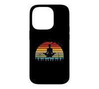 Instructeurs de Yoga Amusants et rétro au Motif Coucher de Soleil Coque pour iPhone 14 Pro