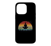 Instructeurs de Yoga Amusants et rétro au Motif Coucher de Soleil Coque pour iPhone 14 Pro Max
