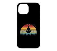 Instructeurs de Yoga Amusants et rétro au Motif Coucher de Soleil Coque pour iPhone 15