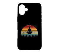 Instructeurs de Yoga Amusants et rétro au Motif Coucher de Soleil Coque pour iPhone 16 Plus