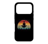 Instructeurs de Yoga Amusants et rétro au Motif Coucher de Soleil Coque pour iPhone 17 Pro