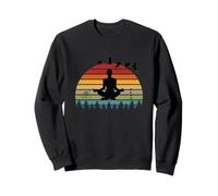 Instructeurs de Yoga Amusants et rétro au Motif Coucher de Soleil Sweatshirt