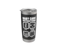 Instructions d'entretien pour bébé - Cadeau de naissance Gobelet isotherme en acier inoxydable double paroi