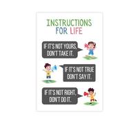 Instructions pour la vie - Panneau « House for Kids Family Rules » - Aide les enfants à faire de bons choix - Décoration murale - Affiche pour bar, restaurant, garage, café - Art S