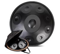 Instrument À Percussion En Acier De Tambour À Main 9/10/12 Notes, Tambour Handpan 22 Pouces En Ré Mineur, Instrument De Batterie Handpan Classique 432 Hz/440 Hz(Black-432Hz,12Notes)