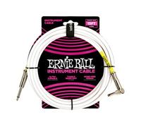 Ernie Ball Câble d’instrument, connecteur droit et coudé, 4,6 m, blanc