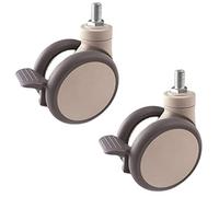 Instrument Casters Whith Double Wheels Super Sound-Off Soft Wheel Tread with Bearings 2Pcs Casters(Brake X2,5 inch)