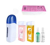 Instrument de beauté machine à cire x1 bloc de cire x2 huile de cire x2 papier d'épilation x1 cire épilation roll on cire epilation