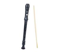 Instrument de flûte à bec soprano à 8 trous avec tige de nettoyage, clarinette flûte à bec soprano professionnelle en résine ABS pour débutant (Noire)