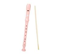 Instrument de flûte à bec soprano à 8 trous avec tige de nettoyage, clarinette flûte à bec soprano professionnelle en résine ABS pour débutant (Rose)