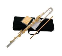 Instrument De Flûte Flûte Basse Clé En Do Argent Plaqué Or