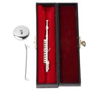 Instrument de flûte, mini instrument de musique réplique de flûte figurines de collection avec support et étui décoration de la maison ornement d'affichage 4,3 pouces