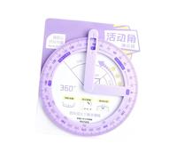 Instrument de mesure mathématique multifonction avec poignée ergonomique et design rond adapté pour une utilisation académique rapporteur en plastique