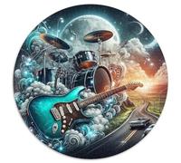 Instrument de Musique 1000 Pièces Puzzle Circulaire Peinture Artistique créative Puzzle Adulte pour Enfants Jeu Cadeau Unique Jeu D'Intelligence Décoration pour Enfants Cadeau 1000pcs (67.5x67.5cm)