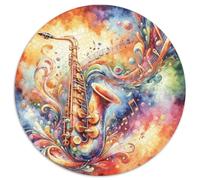 Instrument de Musique 1000 Pièces Puzzle Circulaire Peinture Artistique créative Puzzles Classiques Puzzle Rond Créatif Jeu D'Intelligence Décoration pour Enfants Cadeau 1000pcs (67.5x67.5cm)