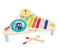 Janod - Table Musicale en Bois Gioia - 3 Instruments de Musique Enfant - Jouet d'Imitation et d'Éveil Musical - Peinture à l'eau - Dès 12 Mois,J07655