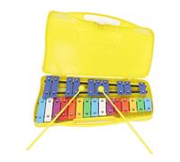 Instrument de musique à percussion en métal coloré à touches, piano à frapper manuellement, xylophone à touches en aluminium pour enfants et adultes, jouet éducatif de (Jaune)