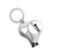 Instrument de musique classique pour trombone Motif Porte-clés Bague multifonction Pince à ongles Décapsuleur Cadeau