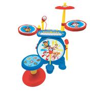 PAT PATROUILLE - Batterie Electronique Lumineuse Complète 3 en 1 - Clavier, Cymbales et Tabouret