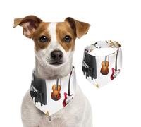 Instrument de Musique Piano Guitare Saxophone,Bandanas pour Chien, écharpe en Coton, Bavoirs réglables pour Animaux de Compagnie,M