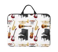 Instrument de Musique Piano Guitare Saxophone,Housse pour Ordinateur Portable 14 Pouces, Sacoche pour Ordinateur Portable, Mallette avec poignée