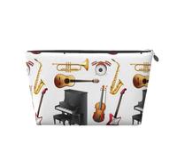 Instrument de Musique Piano Guitare Saxophone, Trousse de Toilette Trousse de Maquillage Sac à cosmétiques Trousse de Toilette de Voyage Portable