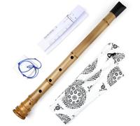 Instrument de musique traditionnel en D à 5 trous de style japonais Shakuhachi D/E Flûte en bambou avec racine Instrument à vent (1,8 touche D)