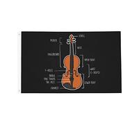 Instrument De Musique Violon Amusant Drapeau De Jardin Décoratif Drapeaux Résistant Aux Intempéries Drapeau Pour Extérieur Maison Bar 90X150Cm
