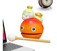 Instrument de percussion de poisson, instrument de musique de poisson - Music Zen Drum,Outil de percussion de poisson Cartoon créatif Chart du Nouvel An Snake Mokugyo Desktop Ornament pour casiers