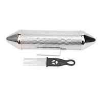 Instrument de Percussion Guiro Shaker Métal, Accessoire Musical, Râpe avec Grattoir Dents, Argenté - Son Râpeur Unique, Robuste et Durable, Parfait pour Enseignement Musical et