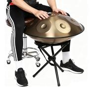 Instrument De Percussion Handpan Tambour À Main En Ré Mineur, 440 Hz 56cm Hand Pan Drum Avec Un Sac À Dos, Un Support, Des Autocollants De Notes Et Deux Maillets(Bleu,9)