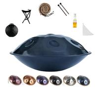 Instrument De Percussion Harmonique 440 Hz/432 Hz, Tambour En Handpan En Acier Kurd En Ré Mineur De 22 Pouces Pour Adultes, Pour La Sonothérapie, La Méditation Et Le Yoga(Blue,440HZ/12Note)