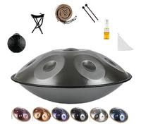 Instrument De Percussion Harmonique 440 Hz/432 Hz, Tambour En Handpan En Acier Kurd En Ré Mineur De 22 Pouces Pour Adultes, Pour La Sonothérapie, La Méditation Et Le Yoga(Silver,432HZ/10Note)