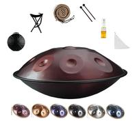 Instrument De Percussion Harmonique 440 Hz/432 Hz, Tambour En Handpan En Acier Kurd En Ré Mineur De 22 Pouces Pour Adultes, Pour La Sonothérapie, La Méditation Et Le Yoga(Purple,432HZ/12Note)