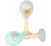 Small Foot Design - Jouet en bois 11474 Animaux sauteurs - 4 animaux mignons à pousser