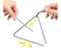 Instrument de percussion triangulaire Main Triangle Instrument Baguettes en | Batteur à main pour l'éducation du rythme de la musique, le dîner, sonnette, sonnerie tôt le matin, parent-enfant