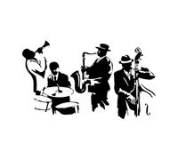 Instrument de saxophone jazz, outil de groupe, lecteur de musique Stickers gravés 30x50.8cm Fourni avec un kit de film de transfert Noir