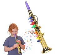 Instrument de Saxophone pour - Jouet Musical éducatif - Réplique Amusante de Trompette - 8 Notes de clé colorées - Grand Saxophone en Plastique avec Son Clair pour fête d'anniversaire