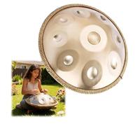Instrument De Tambour Handpan - Tambour À Main En Acier De 22 Pouces, Instruments De Musique À Percussion Ensemble De Tambours À Main 432/440 Hz En Ré Mineur Kurde(Gold,440HZ/10Note)