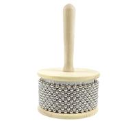 Instrument en bois - Hochet de percussion traditionnel en bois naturel avec perles | Cabassa en bois à manivelle avec acier inoxydable Instrument de musique rythmé pour Thérapie musicale Samb