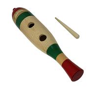 Instrument Guiro en forme de poisson, mini jouet en bois, instrument de percussion latine avec bâtons de rythme pour l'apprentissage précoce éducatif (21cm / 8.3in)