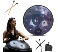 Instrument Handpan - 432Hz/440Hz 9/10/ 12 Notes - Steel Tongue Drum De 55cm - Hand Pan Drum Avec Support Pour La Guérison Sonore (Size : 432Hz, Color : BLUE_12 NOTES)