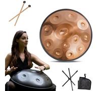 Instrument Handpan - 432Hz/440Hz 9/10/ 12 Notes - Steel Tongue Drum De 55cm - Hand Pan Drum Avec Support Pour La Guérison Sonore (Size : 432Hz, Color : GOLD_12 NOTES)